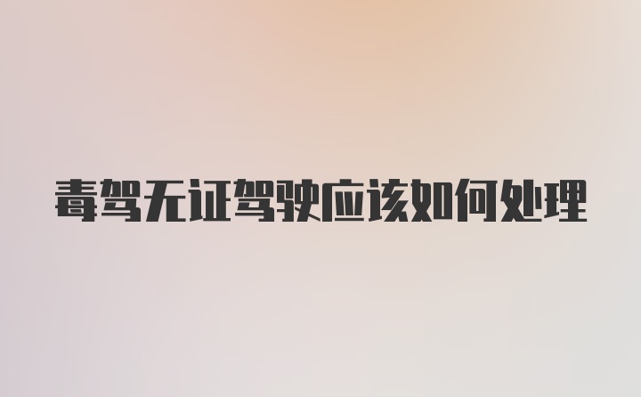 毒驾无证驾驶应该如何处理