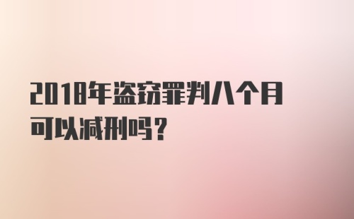 2018年盗窃罪判八个月可以减刑吗？