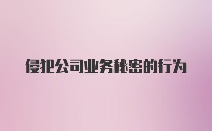 侵犯公司业务秘密的行为