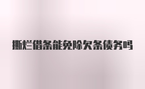 撕烂借条能免除欠条债务吗