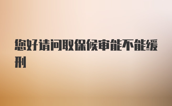 您好请问取保候审能不能缓刑