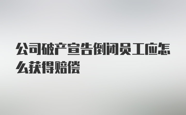 公司破产宣告倒闭员工应怎么获得赔偿