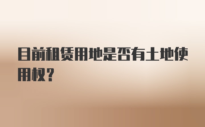 目前租赁用地是否有土地使用权？