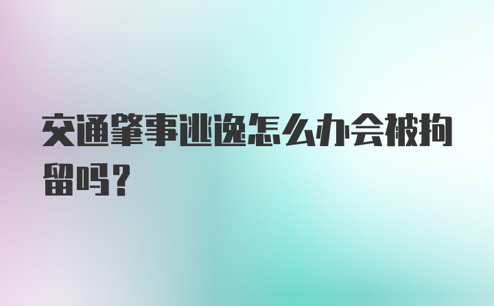 交通肇事逃逸怎么办会被拘留吗？