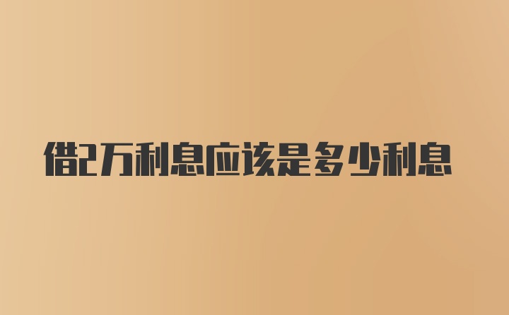 借2万利息应该是多少利息