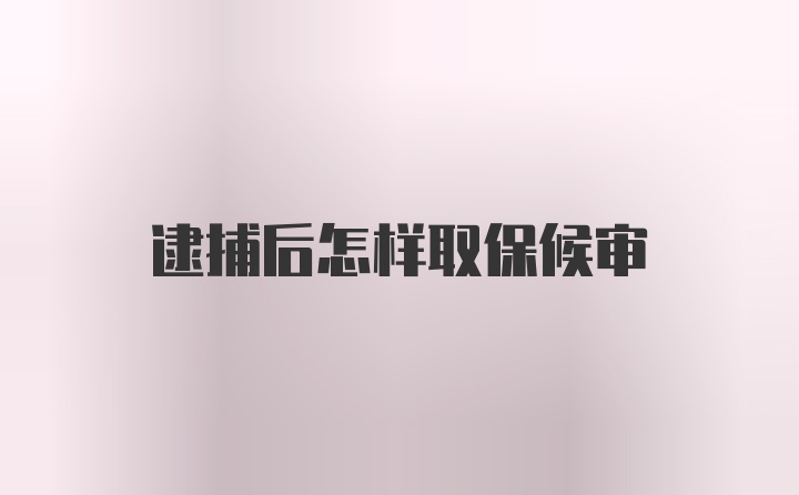 逮捕后怎样取保候审