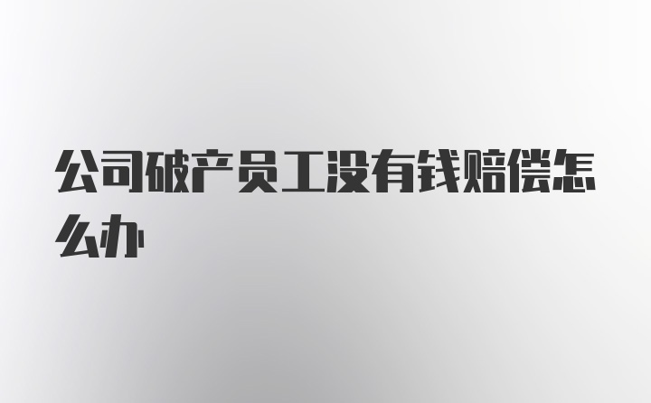 公司破产员工没有钱赔偿怎么办