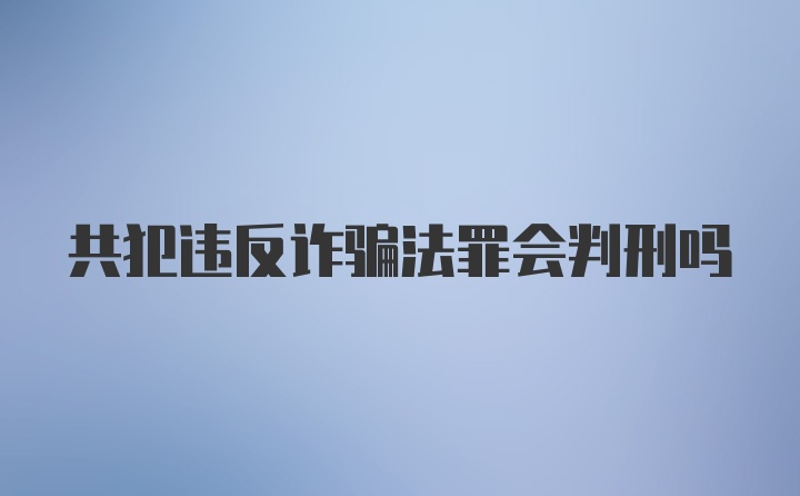 共犯违反诈骗法罪会判刑吗