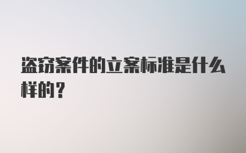 盗窃案件的立案标准是什么样的?