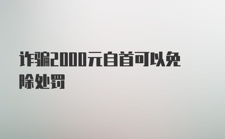 诈骗2000元自首可以免除处罚