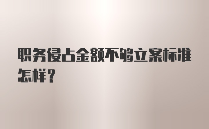 职务侵占金额不够立案标准怎样？