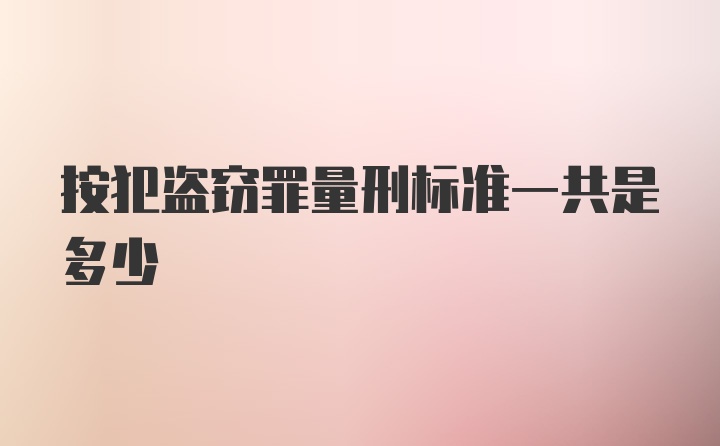 按犯盗窃罪量刑标准一共是多少