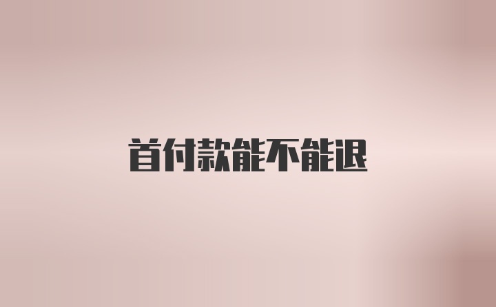 首付款能不能退