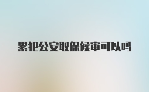 累犯公安取保候审可以吗