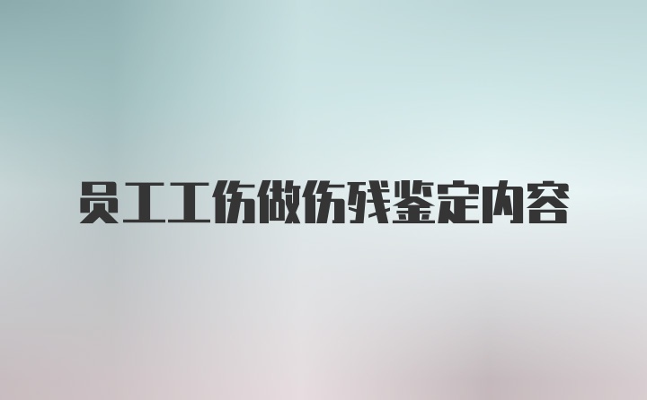 员工工伤做伤残鉴定内容