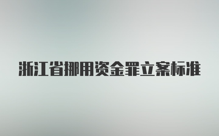 浙江省挪用资金罪立案标准