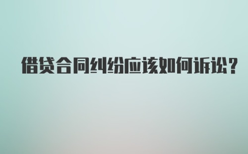 借贷合同纠纷应该如何诉讼？