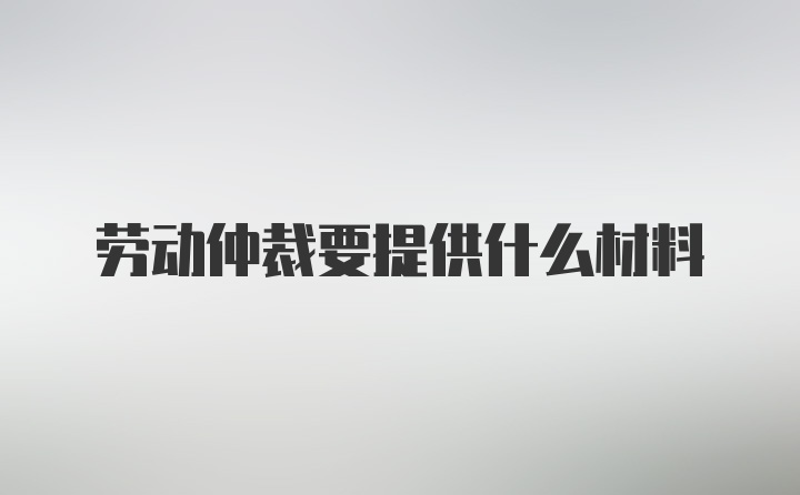 劳动仲裁要提供什么材料