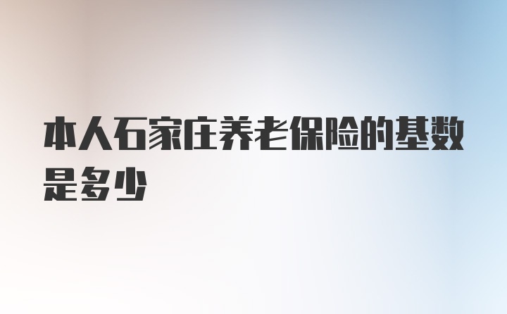 本人石家庄养老保险的基数是多少