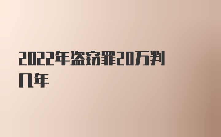 2022年盗窃罪20万判几年