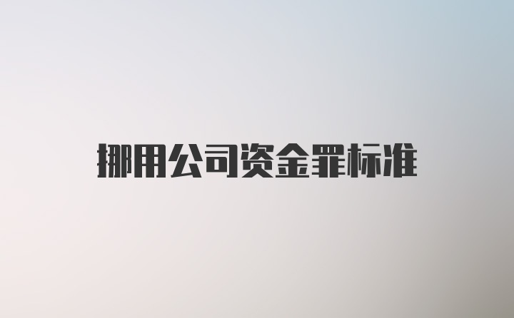 挪用公司资金罪标准