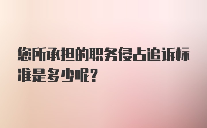 您所承担的职务侵占追诉标准是多少呢？