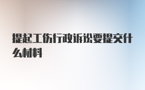 提起工伤行政诉讼要提交什么材料