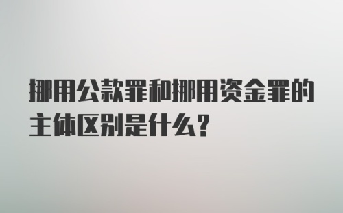 挪用公款罪和挪用资金罪的主体区别是什么？