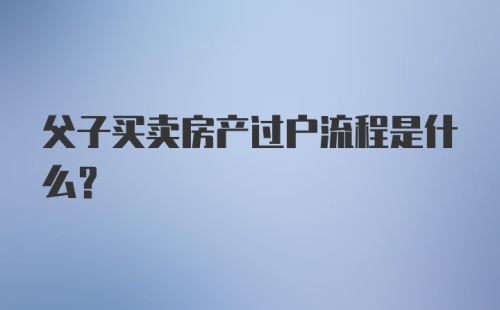 父子买卖房产过户流程是什么？