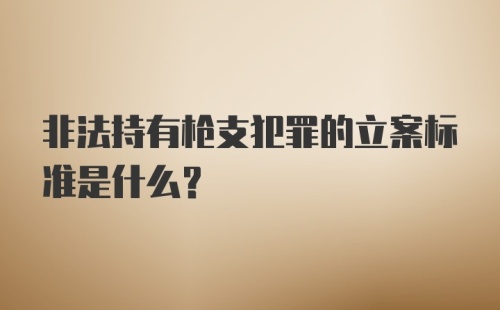 非法持有枪支犯罪的立案标准是什么？