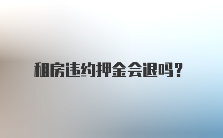 租房违约押金会退吗？