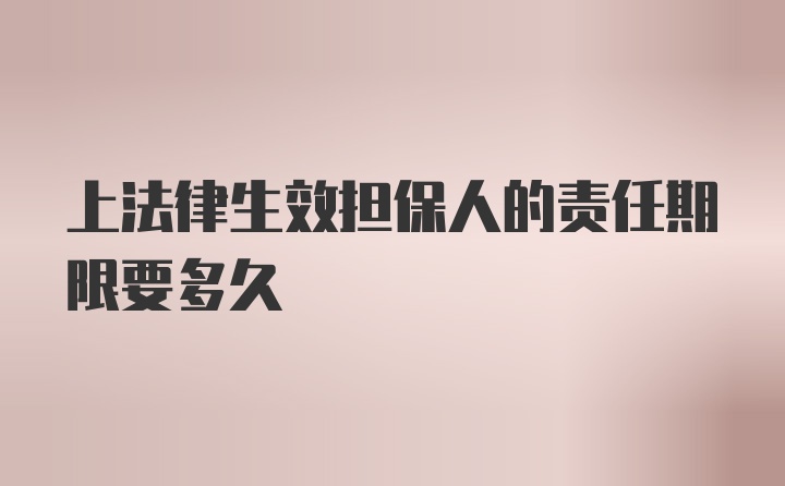 上法律生效担保人的责任期限要多久