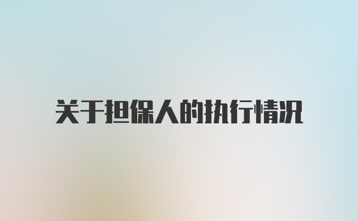 关于担保人的执行情况