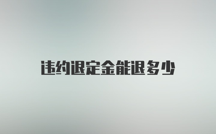 违约退定金能退多少