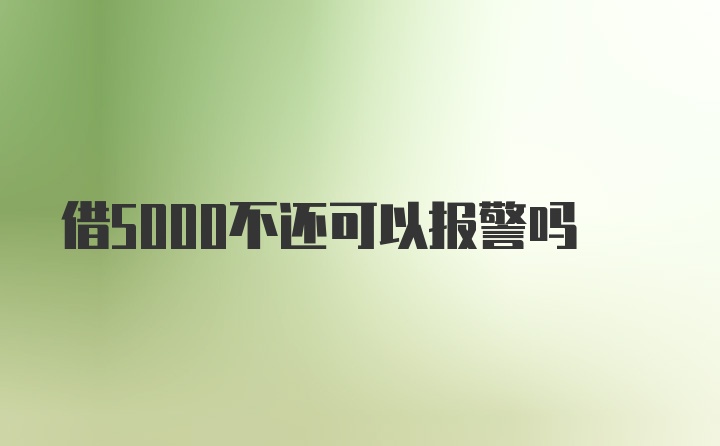 借5000不还可以报警吗