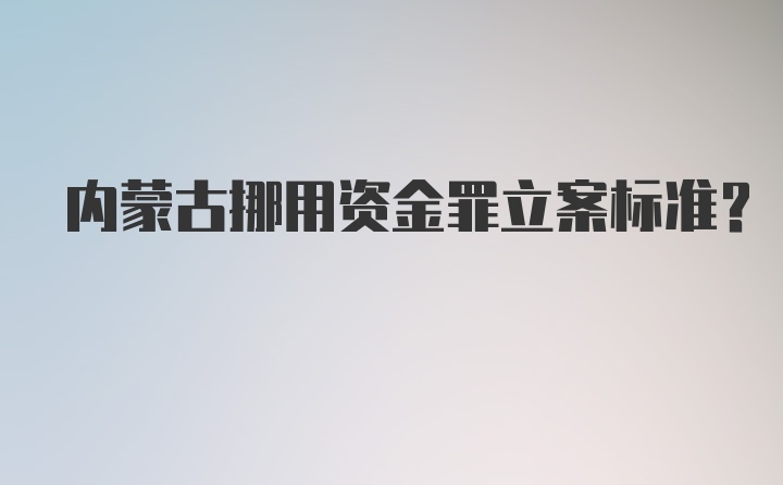 内蒙古挪用资金罪立案标准？