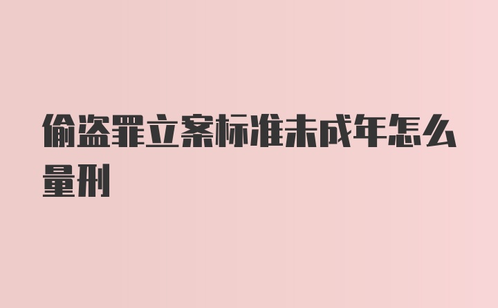 偷盗罪立案标准未成年怎么量刑