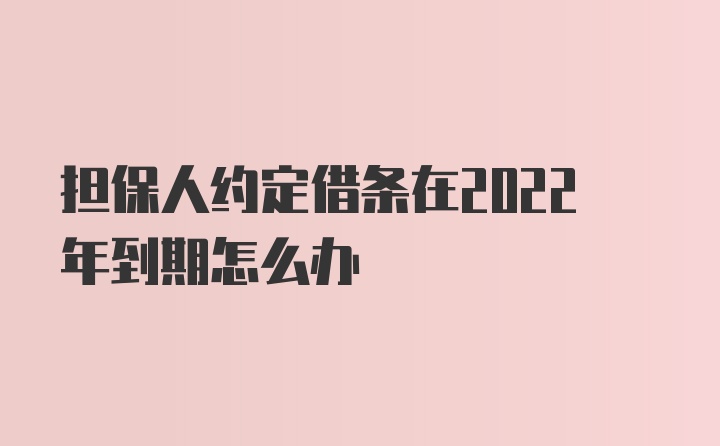 担保人约定借条在2022年到期怎么办