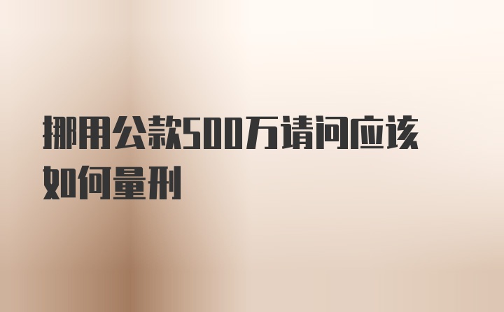 挪用公款500万请问应该如何量刑