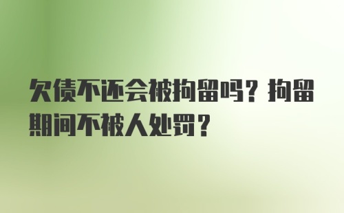 欠债不还会被拘留吗？拘留期间不被人处罚？