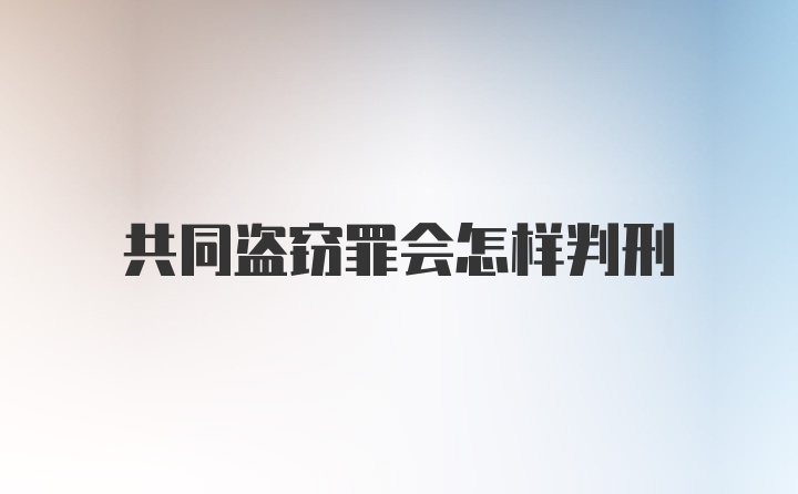 共同盗窃罪会怎样判刑