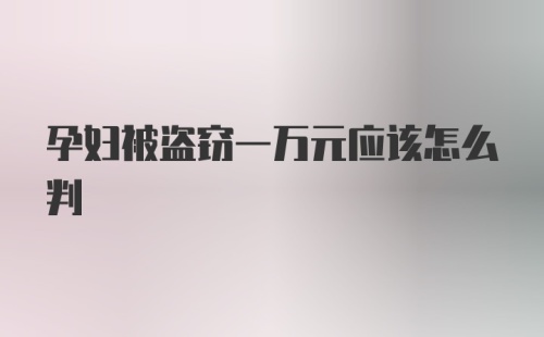 孕妇被盗窃一万元应该怎么判