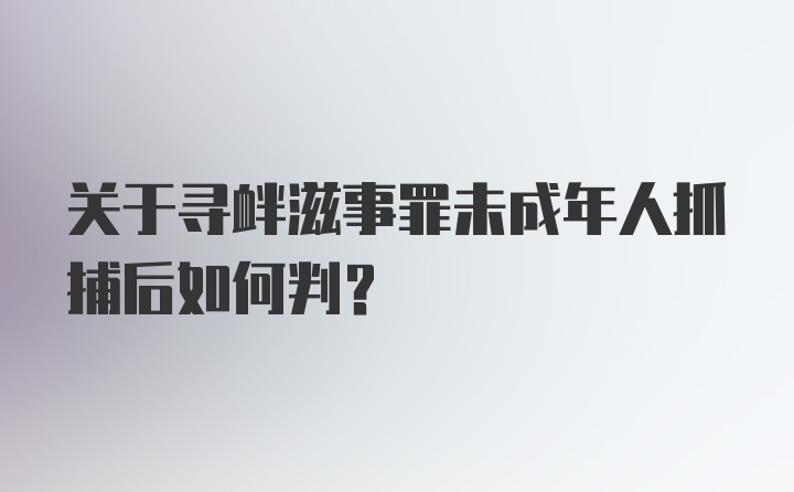 关于寻衅滋事罪未成年人抓捕后如何判？