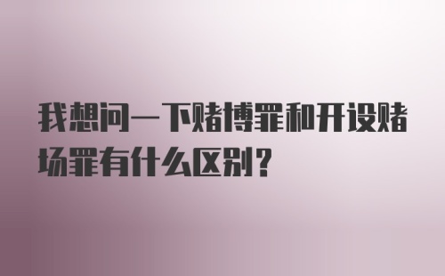 我想问一下赌博罪和开设赌场罪有什么区别？