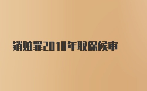 销赃罪2018年取保候审