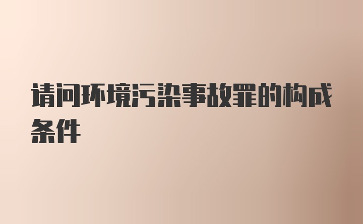 请问环境污染事故罪的构成条件