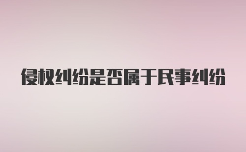 侵权纠纷是否属于民事纠纷