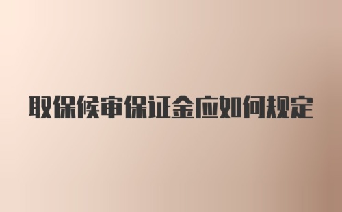 取保候审保证金应如何规定