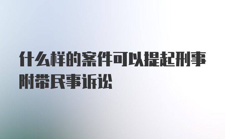 什么样的案件可以提起刑事附带民事诉讼