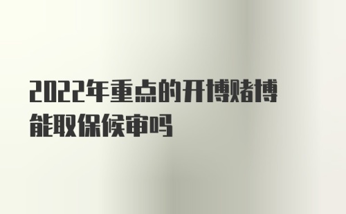 2022年重点的开博赌博能取保候审吗